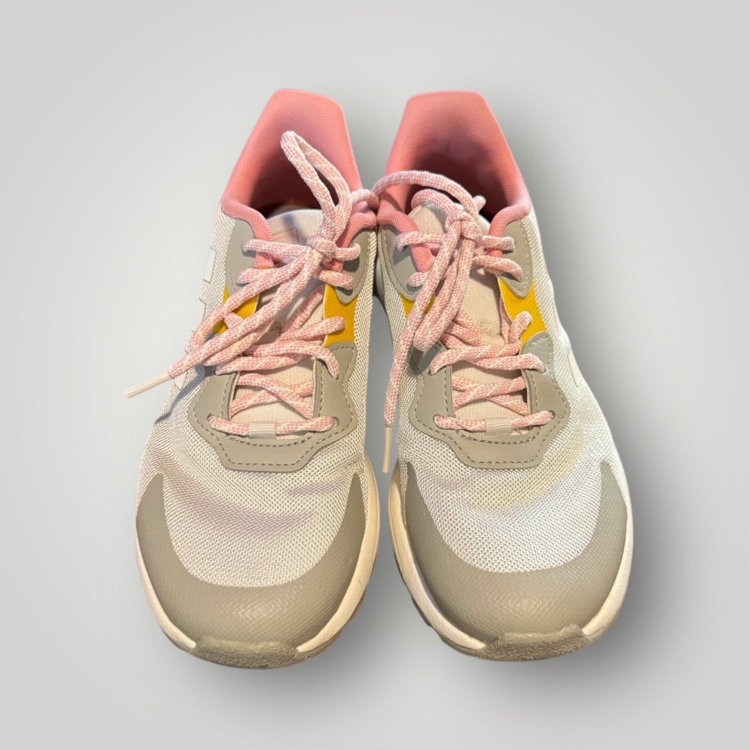 Grey/pink/yellow Adidas Athletic Sneakers, 6.5